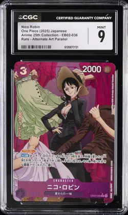 2025 ONE PIECE JPN 25TH ANNIVERSARY RARE ALTERNATE ART PARALLEL NICO ROBIN CGC 9 - Image 1
