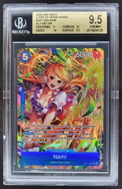 25 One Piece A Fist of Divine Speed Nami Super Rare Alternative Art BGS 9.5 JP2 - Image 1