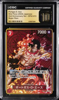 2024 ONE PIECE JPN 2ND ANNIVERSARY SET SUPER RARE PORTGAS D. ACE CGC 10 PRISTINE - Image 1