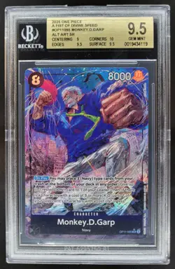 25 One Piece A Fist of Divine Speed Monkey.D.Garp Super Rare Alt Art BGS 9.5 JP2 - Image 1