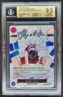 2025 One Piece A Fist of Divine Speed Gear Two Rare Alternative Art BGS 9.5 JP2 - Image 1
