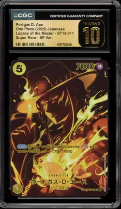 One Piece CCG Portgas.D.Ace Legacy JPN Super Rare SP ST13-011 CGC 10 Pristine - Image 1