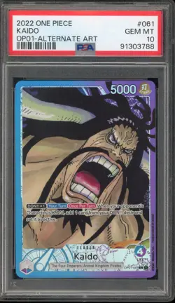 One Piece CCG Kaido Alternate Art Pre Errata OP01-061 PSA 10 Gem Mint - Image 1