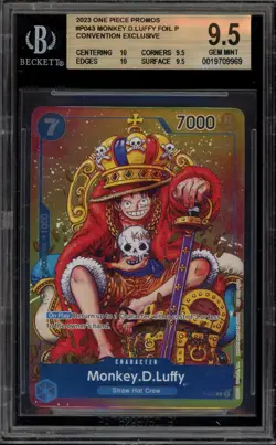One Piece CCG Monkey.D.Luffy Convention Exclusive Foil Promo P-043 BGS 9.5 - Image 1