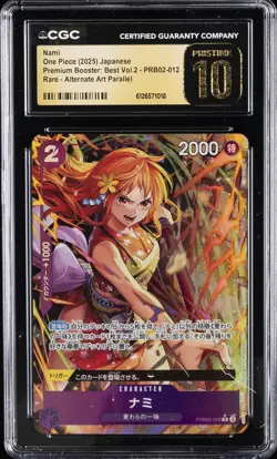 2025 ONE PIECE JPN PREMIUM BOOSTER: BEST VOL.2 ALT ART NAMI CGC 10 PRISTINE - Image 1