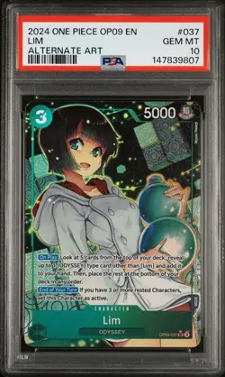 2024 ONE PIECE OP09-EMPERORS IN THE NEW WORLD ALTERNATE ART #037 LIM PSA 10 - Image 1