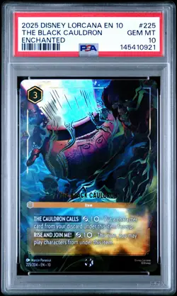 2025 DISNEY LORCANA WHISPERS IN THE WELL ENCHANTED THE BLACK CAULDRON PSA 10 - Image 1