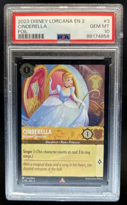 2023 Disney Lorcana TCG Cinderella - Ballroom Sensation Foil #3/204 PSA 10 - Image 1