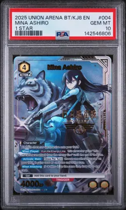 Union Arena TCG Mina Ashiro Alt Art Holo PSA 10 Gem Mint Kaiju No 8 - Image 1