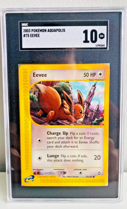 EEVEE 75/147 | SGC 10 | 2003 Aquapolis | Non Holo Graded Pokemon Card🔥🔥 - Image 3