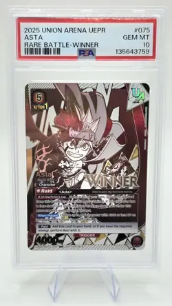 Asta SR** 2-Star + Rare Battle Winner Union Arena Black Clover PSA 10 - Image 3