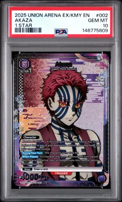 Union Arena TCG Akaza Alt Art Holo PSA 10 Gem Mint Demon Slayer - Image 1