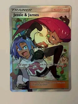 Jessie and James 68/68 MINT Pokemon Full Art Trainer Card, Hidden Fates - Image 1