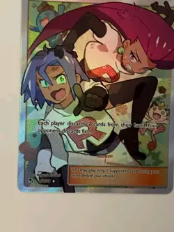 Jessie and James 68/68 MINT Pokemon Full Art Trainer Card, Hidden Fates - Image 3