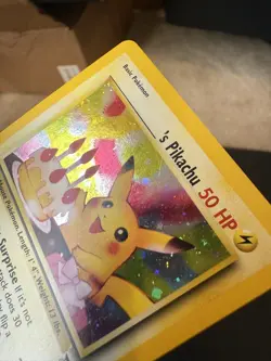 🌈 Birthday Pikachu Holo 24 WotC Black Star Promo Pokemon Card 2000 - LP / NM - Image 2