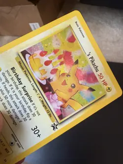 🌈 Birthday Pikachu Holo 24 WotC Black Star Promo Pokemon Card 2000 - LP / NM - Image 3