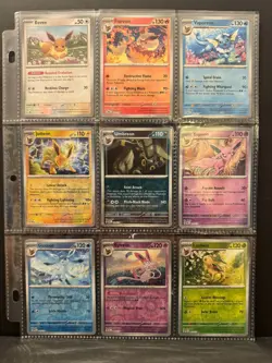 Complete reverse Holo Eeveelution Prismatic evolution Cards! all 9! - Image 1