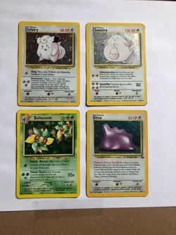 pokemon Holo 4 card set. Clefairy,Chaneira,Bellossom,Ditto all Rare cards. - Image 1