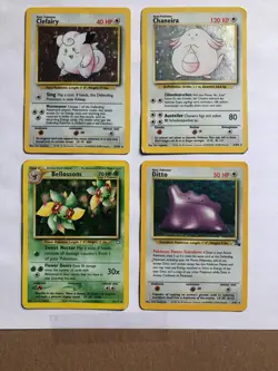 pokemon Holo 4 card set. Clefairy,Chaneira,Bellossom,Ditto all Rare cards. - Image 4