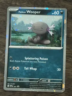 HD Galaxy "Mew" Swirl Cosmos Holo Foil Paldean Wooper SVP 041 NM Pokemon Promo - Image 1