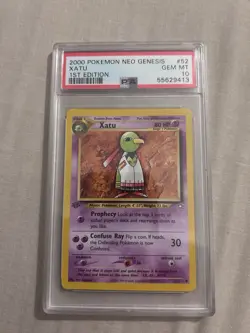 2000 Pokemon Neo Genesis 1st Edition #52 Xatu PSA 10 Gem Mint - Image 1