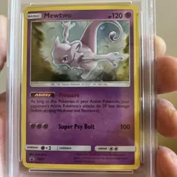 Pokemon Mewtwo TCG SM77 Black Star Promo Holo Card 2017 PSA 9 - Image 2