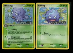 Koffing 62/107 Weezing 51/107 EX Deoxys 2005 Reverse Holo Pokemon Card Lot - Image 1