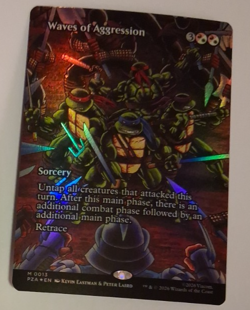 Waves of Aggression Borderless FOIL NM Teenage Mutant Ninja Turtles TMNT MTG - Image 1