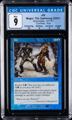 2001 MAGIC: THE GATHERING: APOCALYPSE COMMON FOIL #27 JILT CGC 9 - Image 1