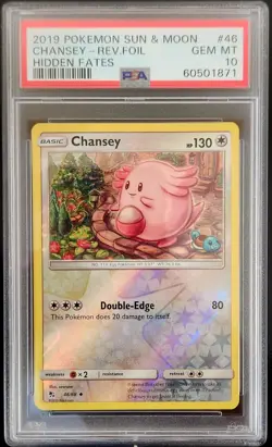 PSA 10 Pokemon Sun & Moon Hidden Fates Chansey Reverse Holo #46 - Image 1