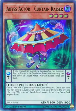 Yugioh! Abyss Actor - Curtain Raiser - BLLR-EN012 - Ultra Rare - 1st Edition Nea - Image 1