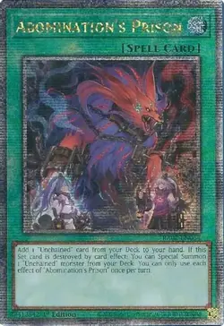Yugioh! Abomination's Prison - RA02-EN064 - Secret Rare - 1st Edition Near Mint, - Image 1