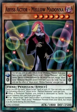 Yugioh! Abyss Actor - Mellow Madonna - LDS2-EN060 - Common - 1st Edition Near Mi - Image 1