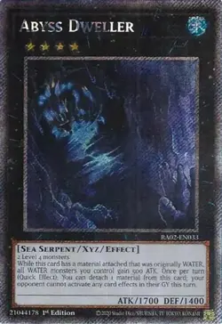 Yugioh! Abyss Dweller - RA02-EN033 - Platinum Secret Rare - 1st Edition Near Min - Image 1