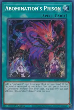 Yugioh! Abomination's Prison - RA02-EN064 - Super Rare - 1st Edition Near Mint, - Image 1