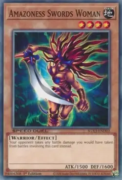 Yugioh! Amazoness Swords Woman - SGX3-END02 - Common - 1st Edition Near Mint, En - Image 1