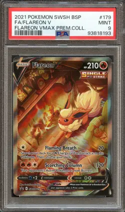 PSA 9 MINT FLAREON V ALTERNATE ART BLACK STAR PROMO SWSH179 2021 POKEMON TCG - Image 1