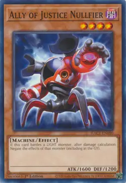 Yugioh! Ally of Justice Nullfier - HAC1-EN080 - Common - 1st Edition Near Mint, - Image 1