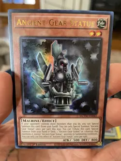 YuGiOh Ancient Gear Statue MZTM-EN045 Ultra Rare 1st Edition - Image 3