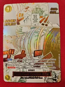 One Piece CCG OP15-116 Gum-Gum Golden Rifle Manga Alt Art - Image 1