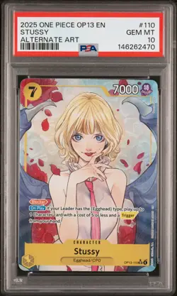2025 ONE PIECE OP13-CARRYING ON HIS WILL ALTERNATE ART #110 STUSSY PSA 10 - Image 1