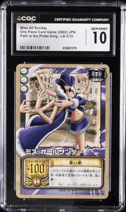 2002 ONE PIECE JPN GAME PATH TO THE PIRATE KING MISS ALL SUNDAY CGC 10 GEM MINT - Image 1