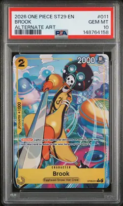 2026 ONE PIECE STARTER DECK ST29-EGGHEAD ALTERNATE ART #011 BROOK PSA 10 - Image 1