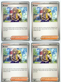 4x Arven 166/198 186/197 - Scarlet & Violet Base Pokemon TCG - Trainer Playset - Image 1