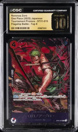 2025 ONE PIECE JAPANESE TOURNAMENT PROMO TOP 8 RORONOA ZORO CGC 10 PRISTINE - Image 1