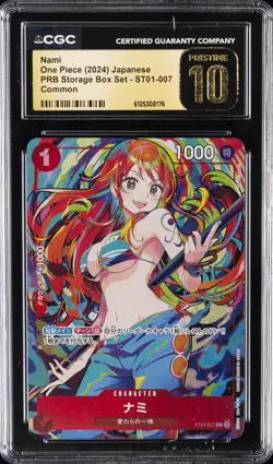 2024 ONE PIECE JPN PRB STORAGE BOX SET COMMON #ST01-007 NAMI CGC 10 PRISTINE - Image 1