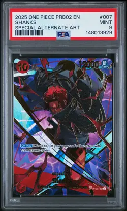 2025 ONE PIECE PRB02-THE BEST VOL.2 SPECIAL ALTERNATE ART #007 SHANKS PSA 9 - Image 1
