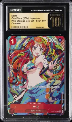 2024 ONE PIECE JPN PRB STORAGE BOX SET COMMON #ST01-007 NAMI CGC 10 PRISTINE - Image 1