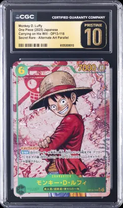 2025 ONE PIECE JPN CARRYING ON HIS WILL SR AA MONKEY D. LUFFY CGC 10 PRISTINE - Image 1