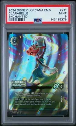 2024 DISNEY LORCANA EN 5-SHIMMERING SKIES ENCHANTED CLARABELLE PSA 9 - Image 1